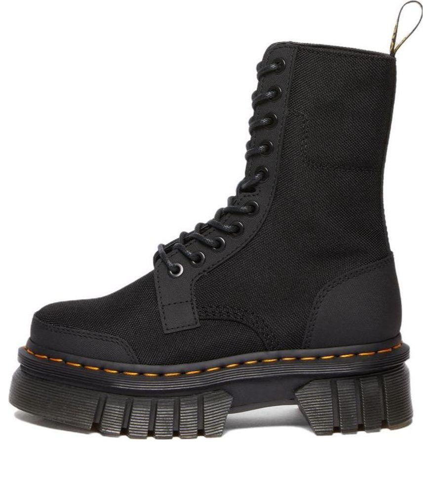 (WMNS) Dr. Martens Audrick 10-eye Synthetic Leather Platform Boots 'Black' 30680001