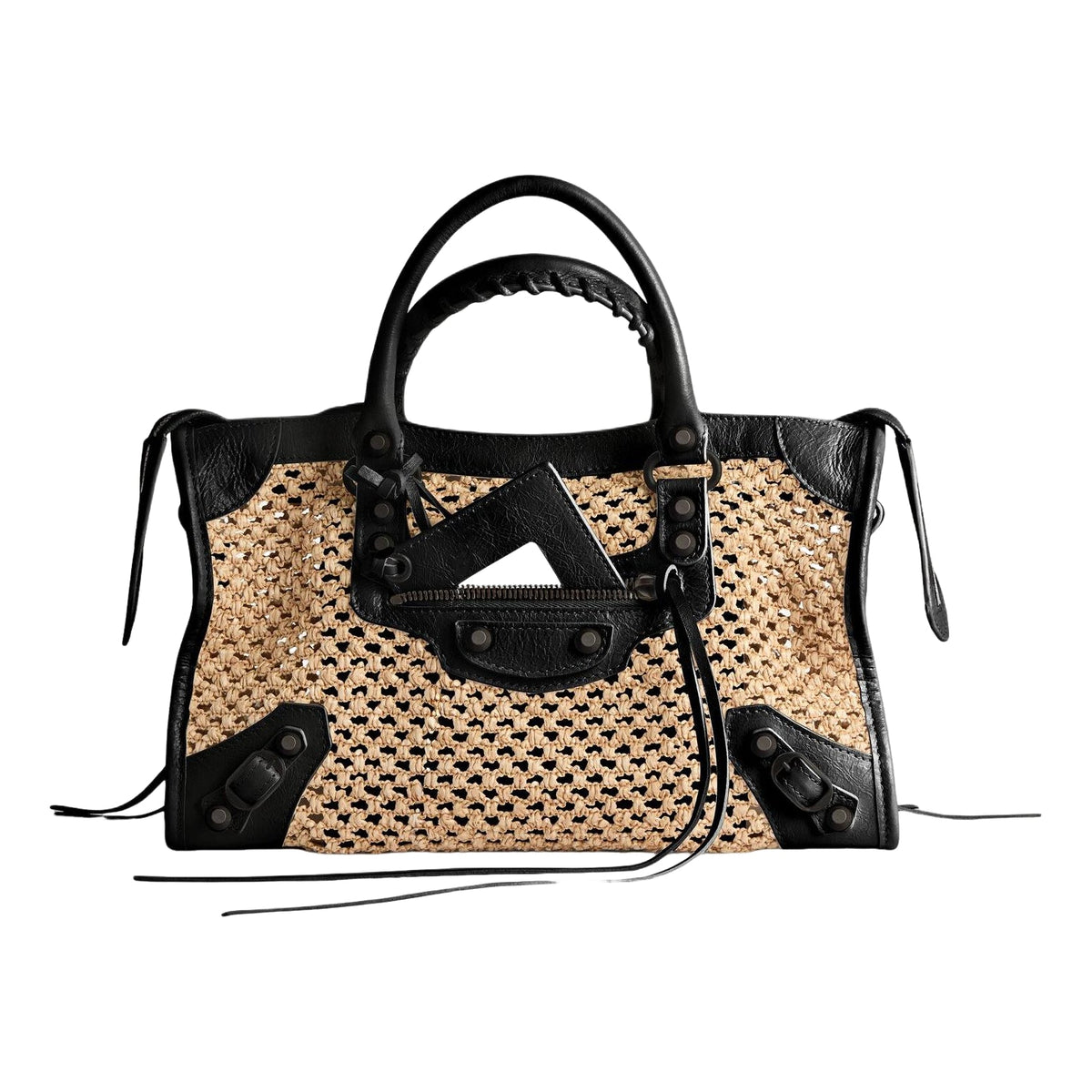 (WMNS) Balenciaga Le City Bag Small 'Natural Black' 8657622ACGG9260