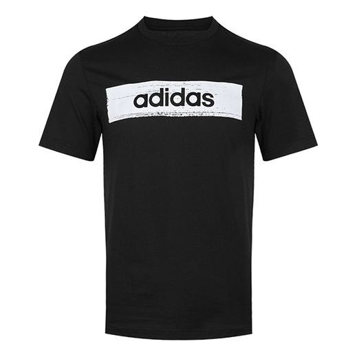 adidas Minimalistic logo Printing Short Sleeve Black EI4593