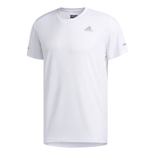 adidas Run It Tee M Logo Training Sports Short Sleeve White ED9292