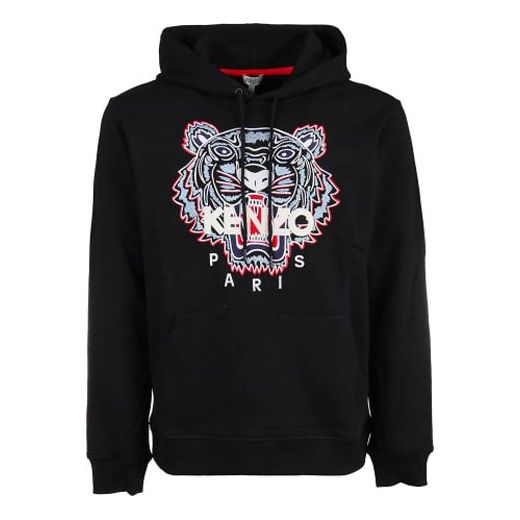 Men's KENZO Tiger Head Embroidered Pattern hooded Sports Black FA55SW4154XA-99