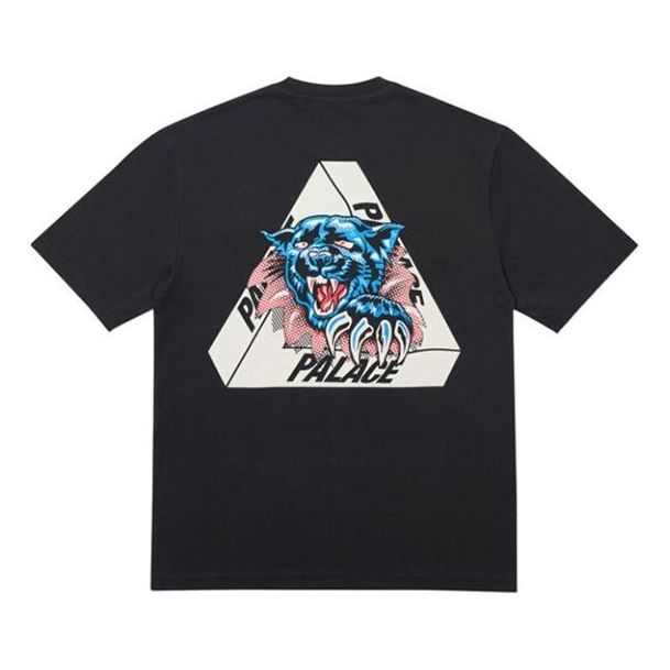 Men's PALACE Ripped T-Shirt Short Sleeve Black P17TS078