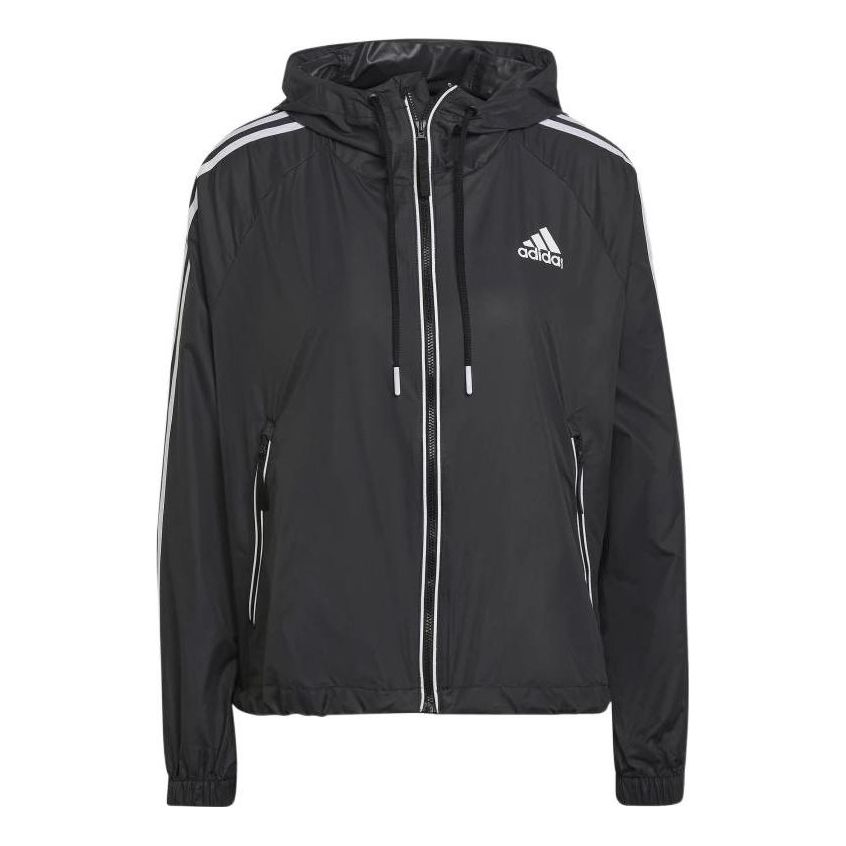 (WMNS) adidas BSC 3-Stripes Wind Jacket Asia Sizing 'Black' H55345