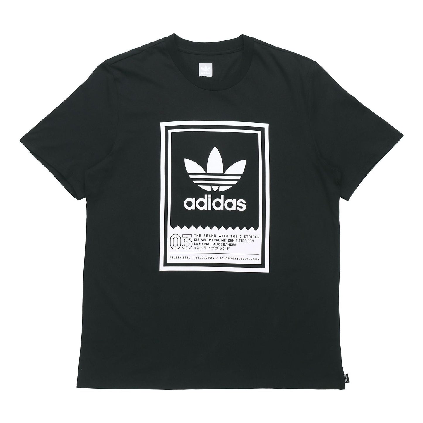 adidas originals Large Logo Printing Casual Sports Short Sleeve Black DU8342