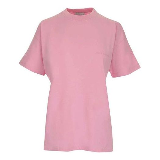 Balenciaga Alphabet Logo Printing Loose Short Sleeve 'Pink' 612965TIVG55700