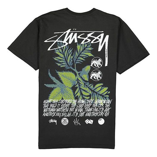 Men's Stussy Bloom Tee Flowers Short Sleeve Black 1904521-0001