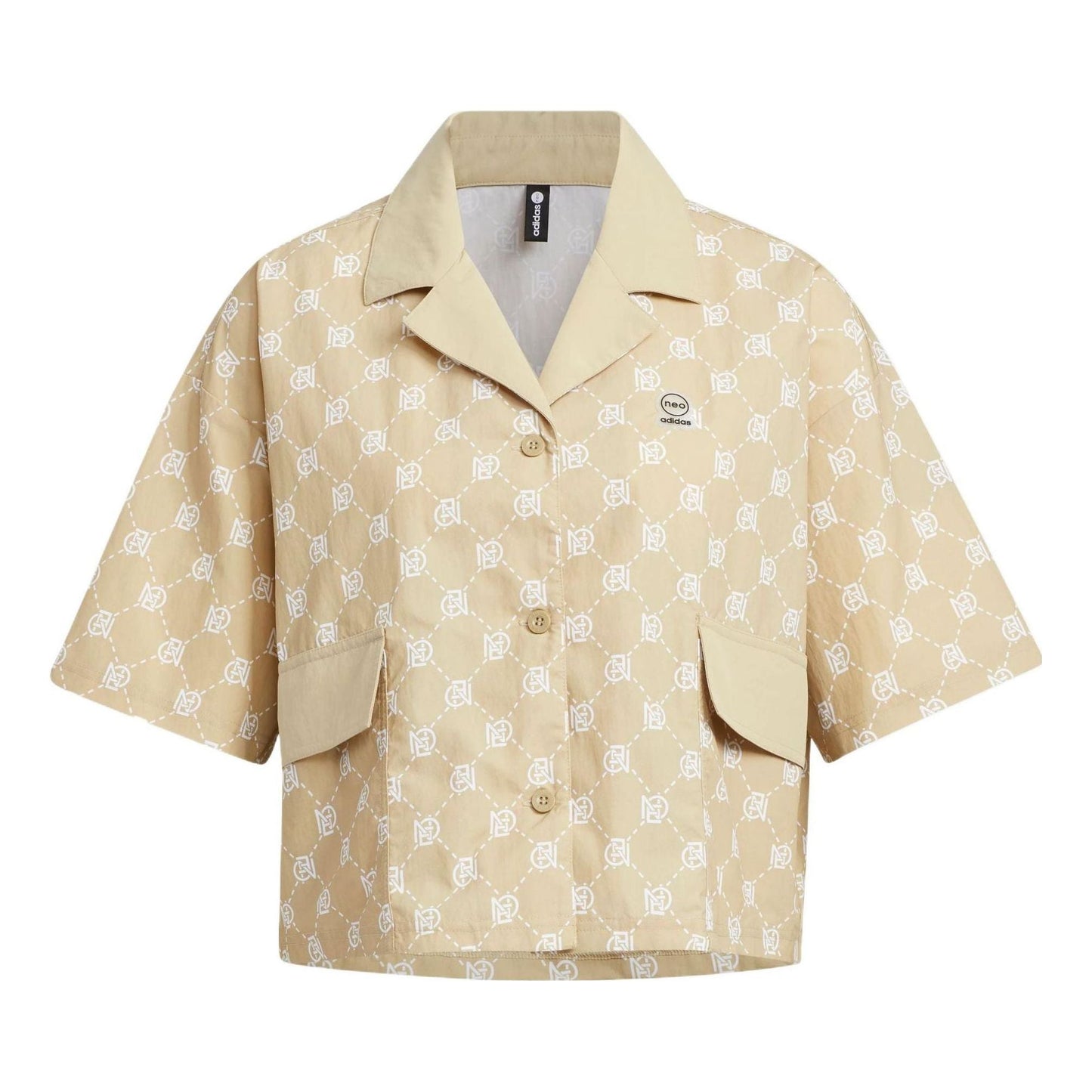 (WMNS) adidas Neo Lapel Loose Breathable Sports Casual Polo Shirts 'Beige' IB5842