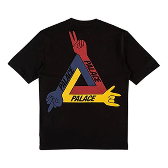 Men's PALACE X Jean-Charles de Castelbajac Design Crossover Printing Short Sleeve Black P16TS150