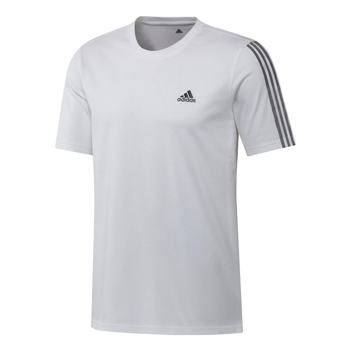 adidas Solid Color Stripe Logo Printing Short Sleeve White GK9431