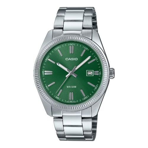 CASIO Vintage Stainless Steel Band 50-meters Water Resistance 'Silver Green' MTP-1302D-3A