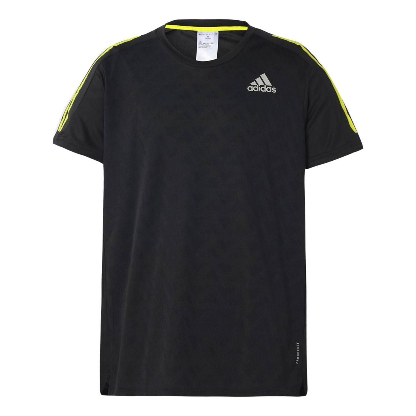 adidas Sports Training Quick Dry Stripe Printing Short Sleeve Black GM6002