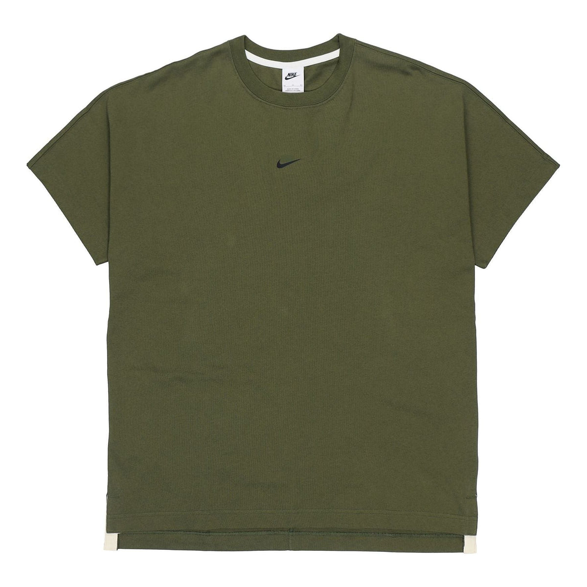 Nike Logo Print Sports Round Collar Short Sleeve Men's Beige Green DD7019-326