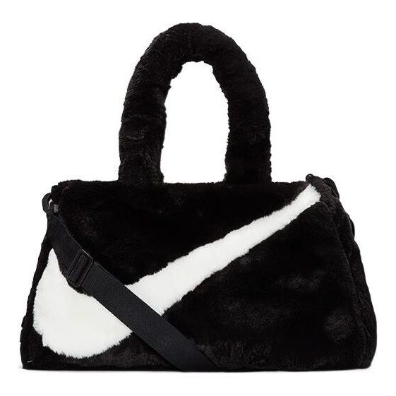 (WMNS) Nike NSW Faux Fur Tote Bag 'Black White' DQ5804-010