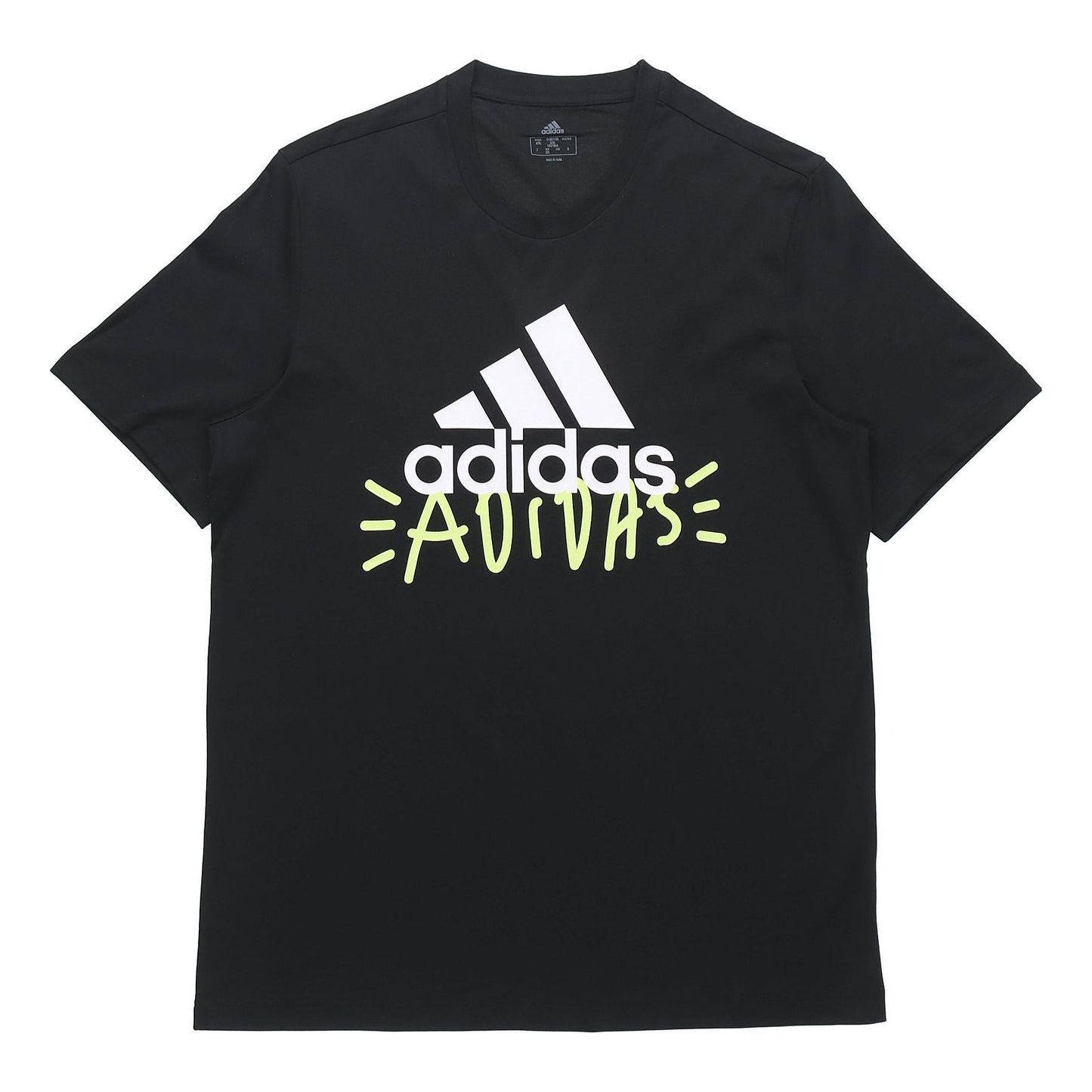 adidas logo Printing Round Neck Pullover Sports Short Sleeve Black FN1727