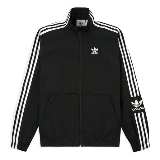 adidas originals Lock Up TT Sleeve Logo Retro Sports Jacket Black ED6092