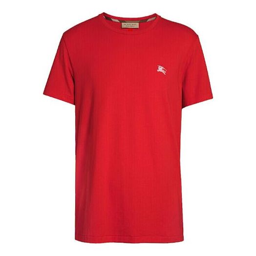 Men's Burberry Cotton Round Neck Short Sleeve Red 80024181