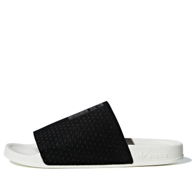 (WMNS) adidas originals Adilette Luxe 'Black White' CG6554