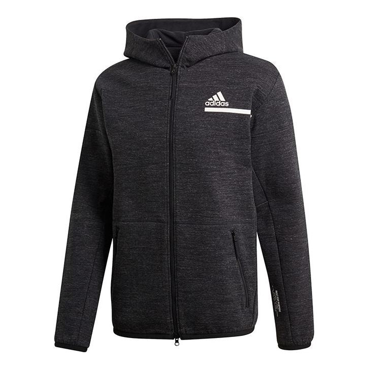 adidas Zne Fz M Winter Solid Color Fleece Lined Stay Warm Hooded Jacket Black GU2077