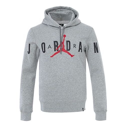 Air Jordan Knit logo Fleece Lined hooded Pullover Hoodie Asia Sizing 'Grey' 834372-063