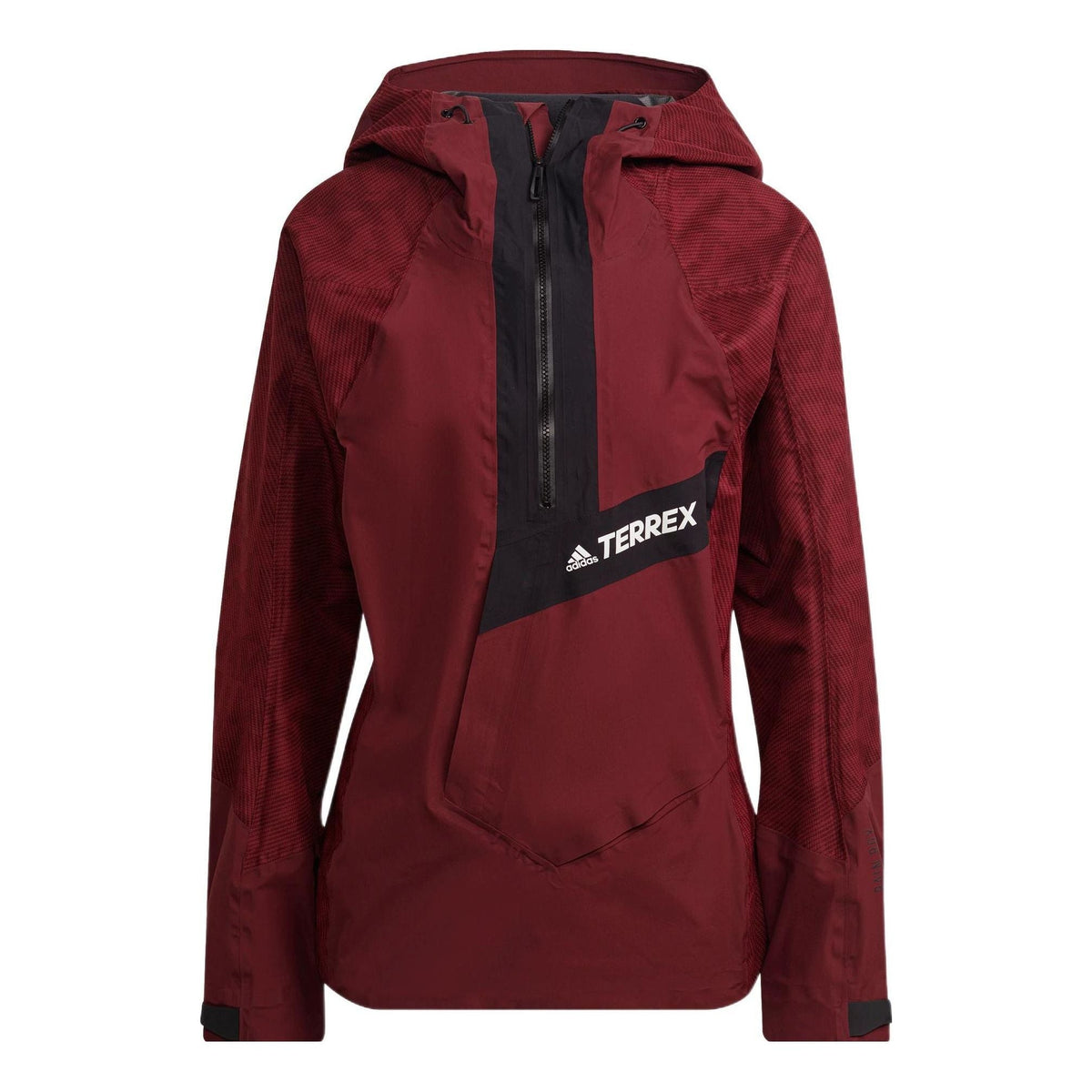 (WMNS) adidas Terrex Techrock RAIN.RDY Waterproof Jacket Asia Sizing 'Burgundy Black' HE2295