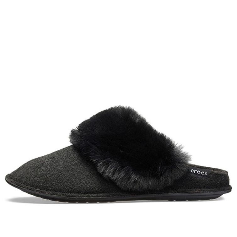 (WMNS) Crocs Mule Fur Slippers 'Black' 205394-001