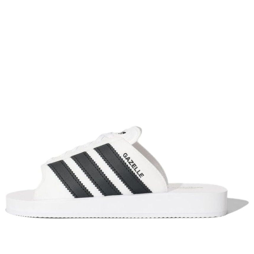 (WMNS) adidas Gazelle Beach Slides Asia Sizing 'White Black' JQ7420