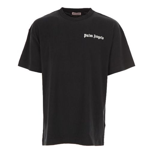 Men's PALM ANGELS Alphabet Printing Short Sleeve Black PMAA001S194130081001