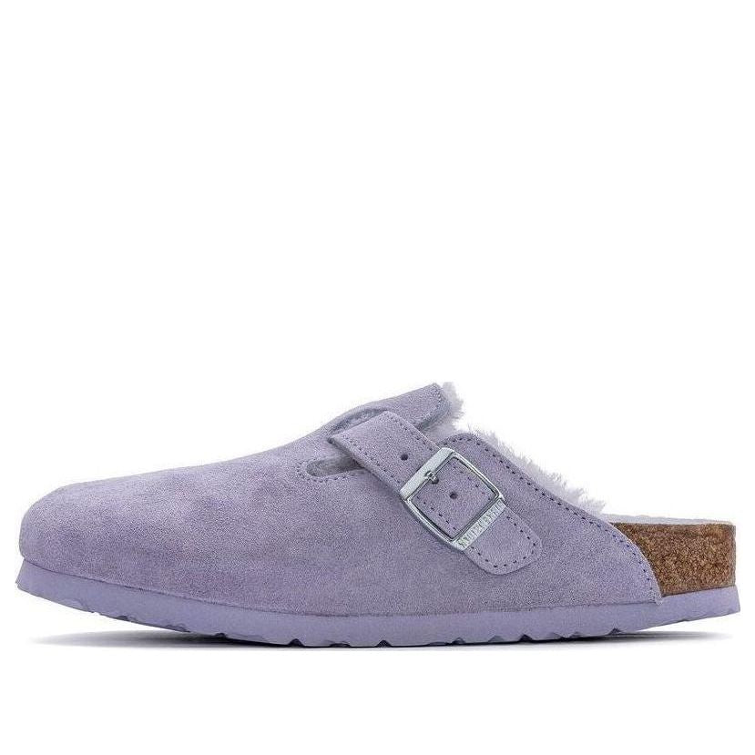 (WMNS) Birkenstock Boston Shearling Suede Leather Coated Narrow Fit 'Purple Fog' 1023302