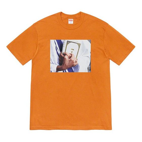 Supreme FW19 Week 7 Bible Tee Printing Short Sleeve Unisex Orange SUP-FW19-732