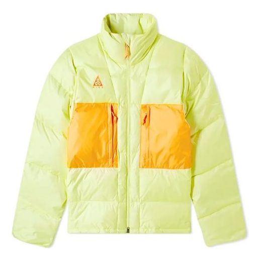 Nike x ACG Down Fill Jacket Zipper Stand Collar Down Jacket Yellow CD7660-335