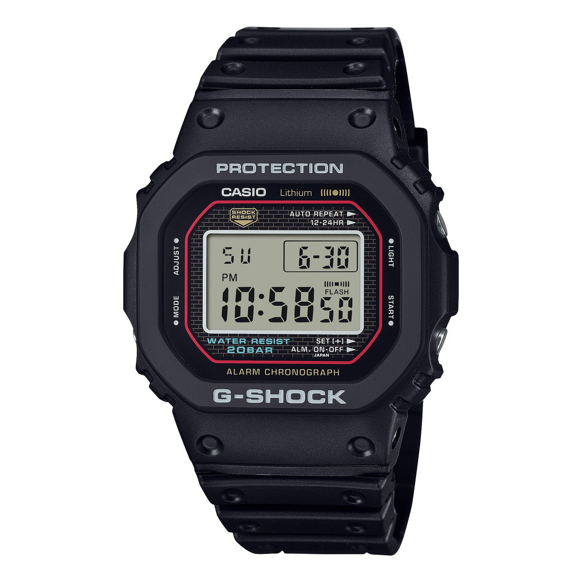 CASIO G-Shock 5000 Series Digital 'Black Red' DW-5000R-1A