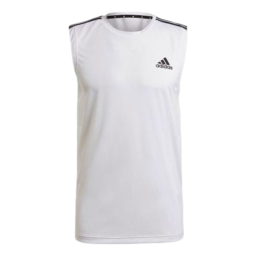 adidas M 3s Tk Logo Sports Training Breathable Vest White GM2158