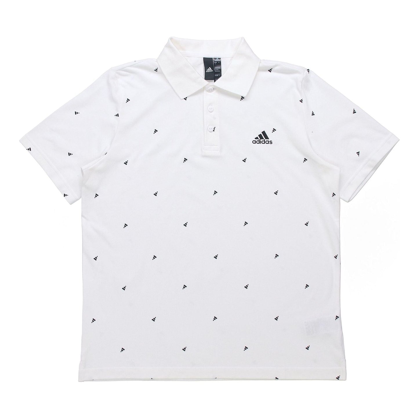 adidas Fi Polo Aop Logo Printing Training Sports Short Sleeve Polo Shirt White GP0998