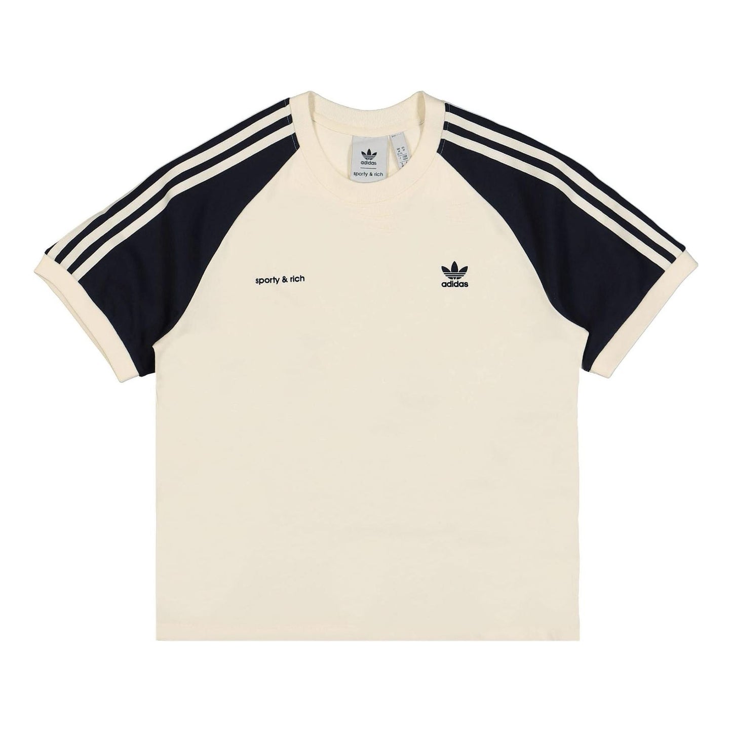 (WMNS) adidas x Sporty & Rich T-shirt 'Cream White Navy' IN5251