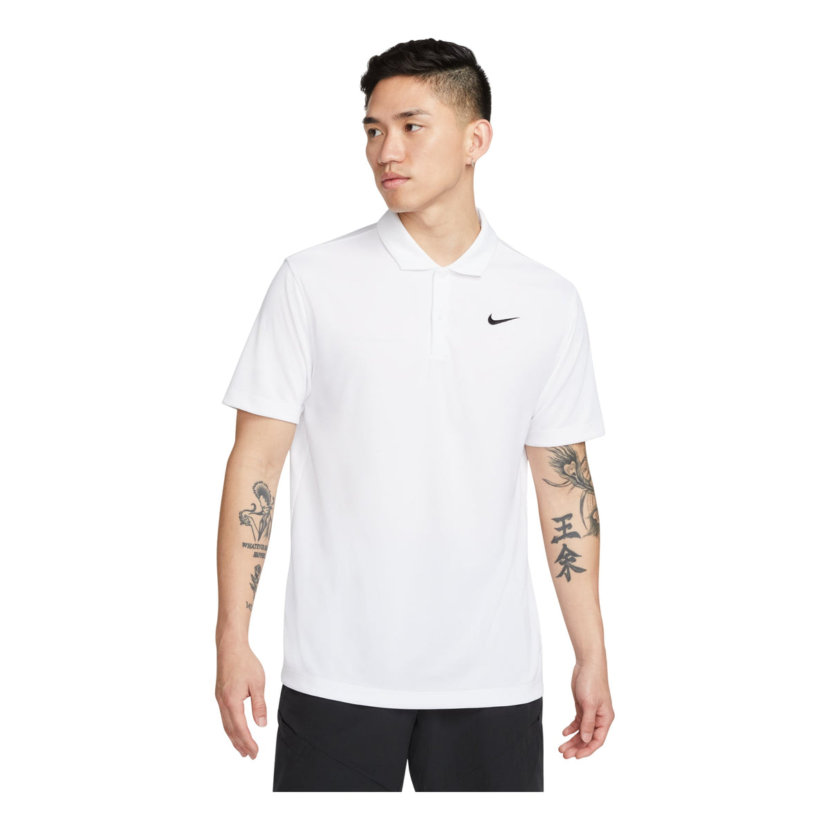 Men's Nike Small Logo Solid Color Short Sleeve White Polo Shirt DH0858-100