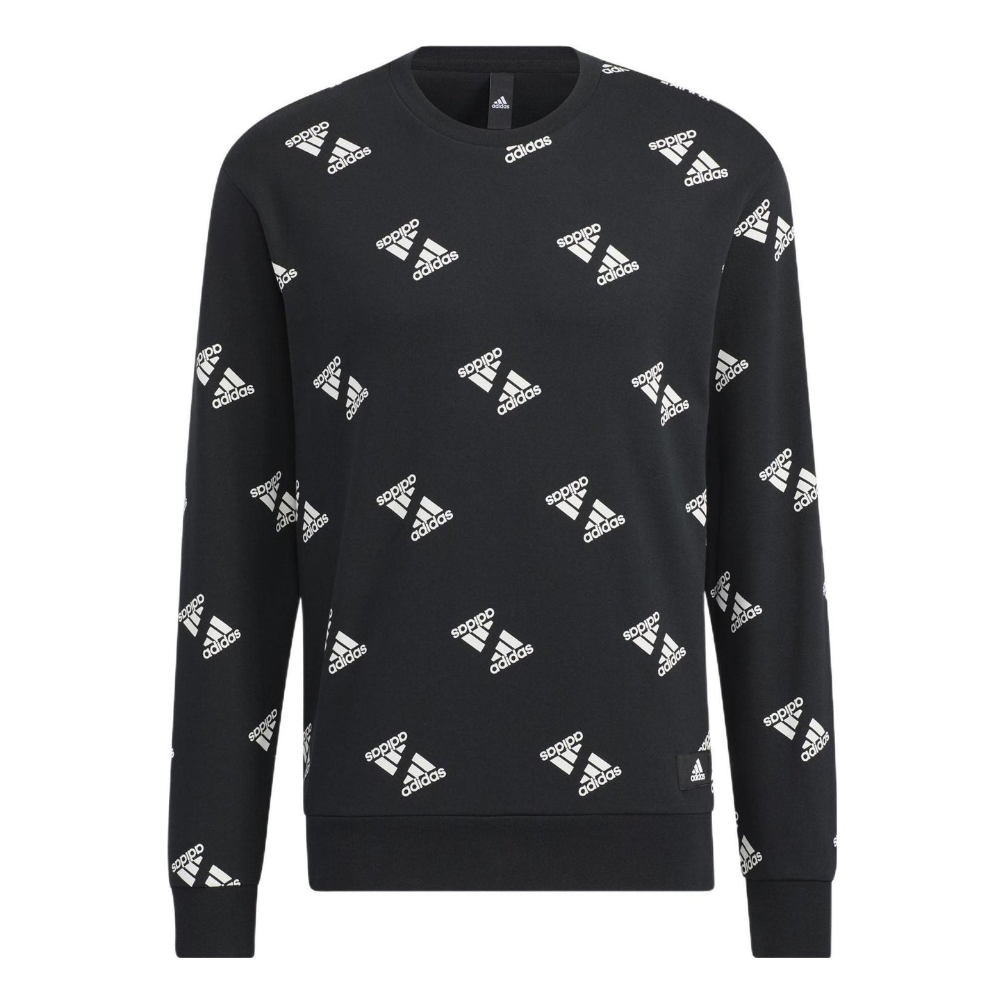 adidas Fi Bp1 Aop Swt Full Print Logo Sports Round Neck Pullover Black HE7447