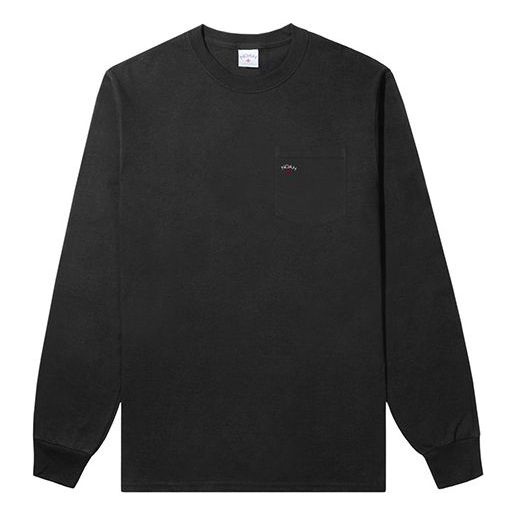 NOAH Long Sleeve Pocket Tee Black Round Neck Long Sleeves Unisex PT2FW19BLK