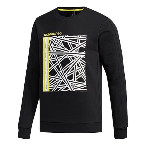 adidas neo M FAVES SWT 1 Sports Round Neck Pullover Black FP7856