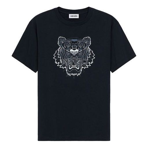KENZO SS21 Tiger Head Pure Cotton Short Sleeve Black FB52TS9724YG-99