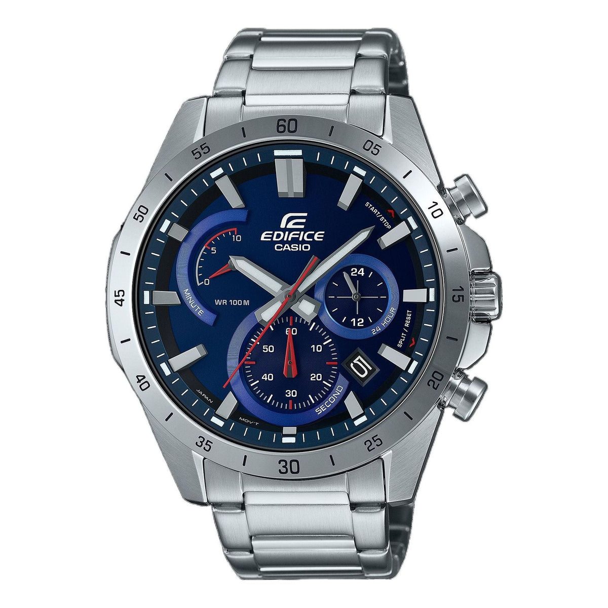 CASIO Waterproof Sports EDIFICE Mens Silver Analog/Digital Combo EFR-573D-2AV