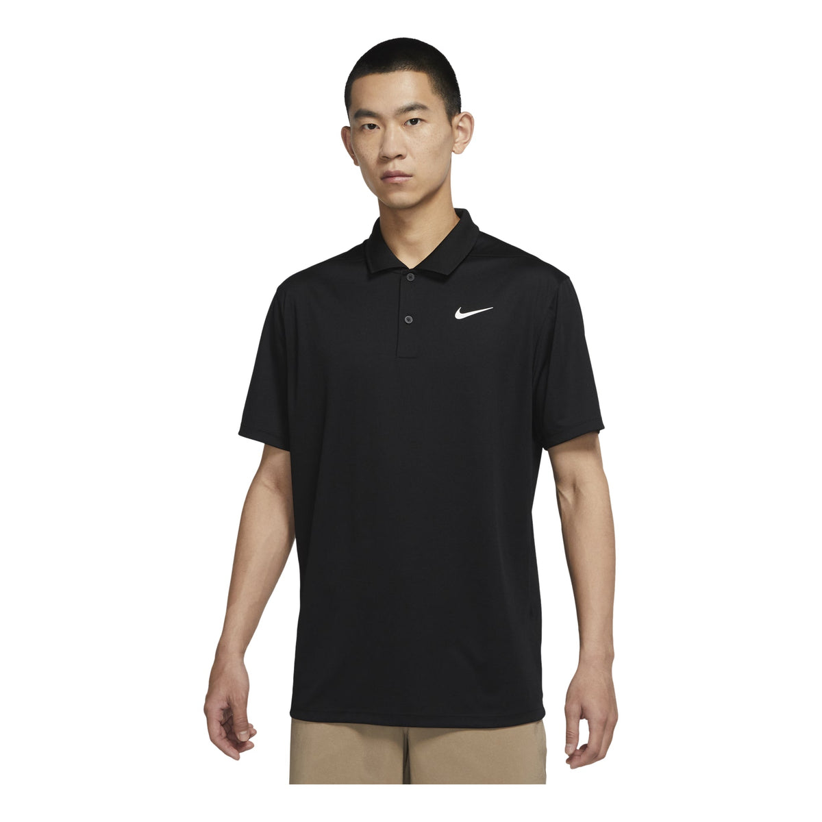 Nike Dri-FIT Victory Solid Color Logo Printing Quick Dry Breathable Short Sleeve Polo Shirt Black DH0823-010