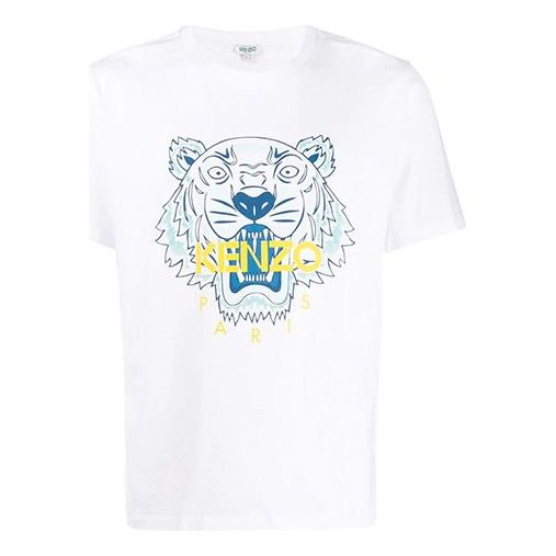 KENZO Tiger Tiger Print Short-sleeved Men's White FA55TS0504YA-01