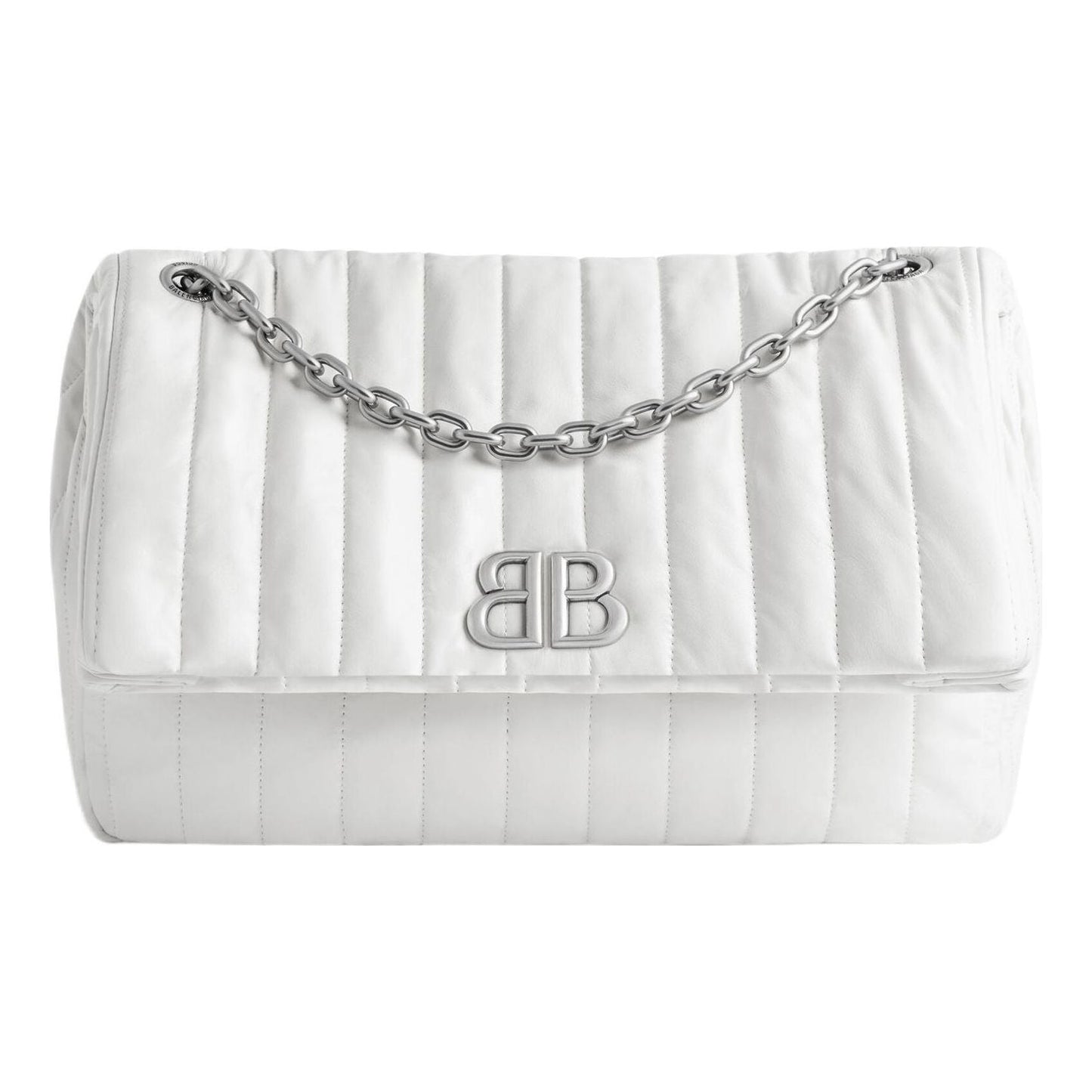 (WMNS) Balenciaga Monaco Medium Chain Bag Quilted 'Off White' 7659452AASE9106