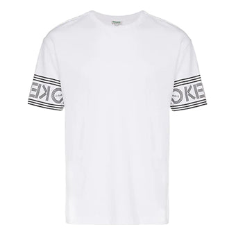 Men's KENZO Cotton logo Printing Casual Short Sleeve White F005TS0434BD-01