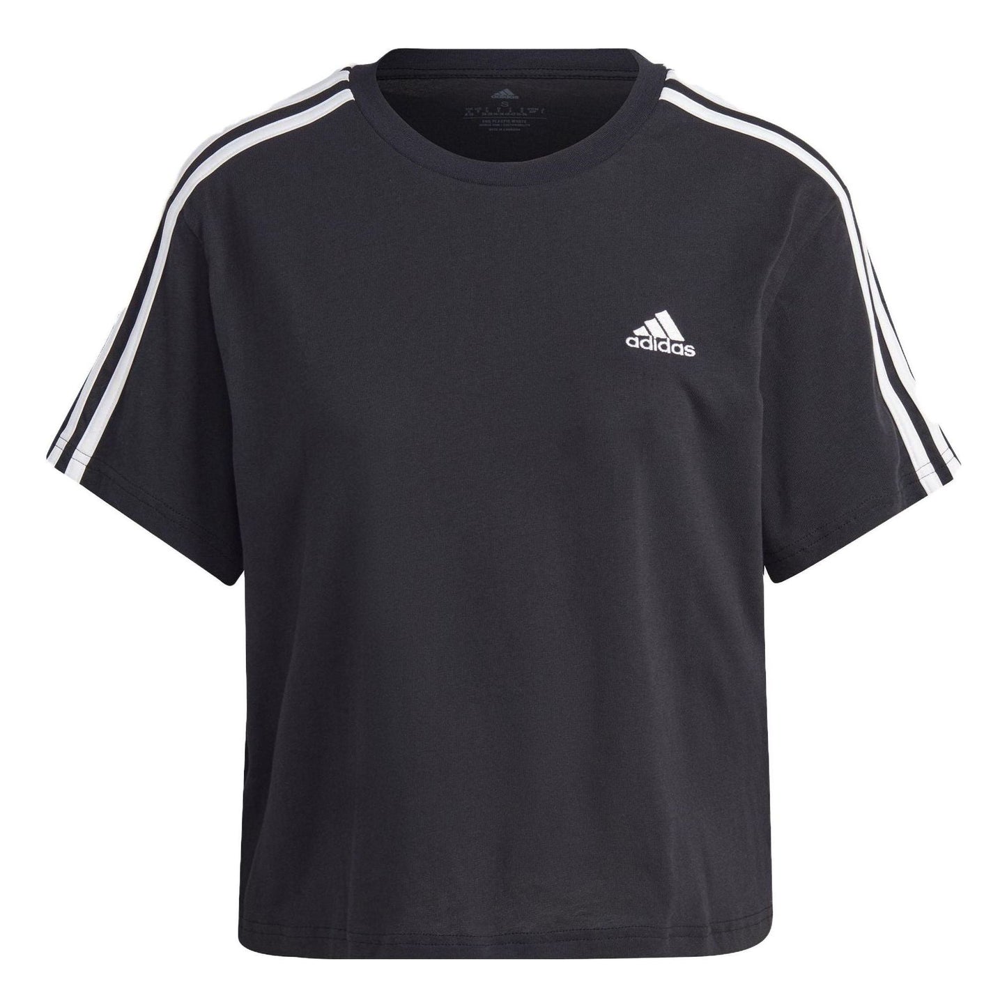 (WMNS) adidas Essentials 3-Stripes Crop T-shirt Asia Sizing 'Black White' HR4913
