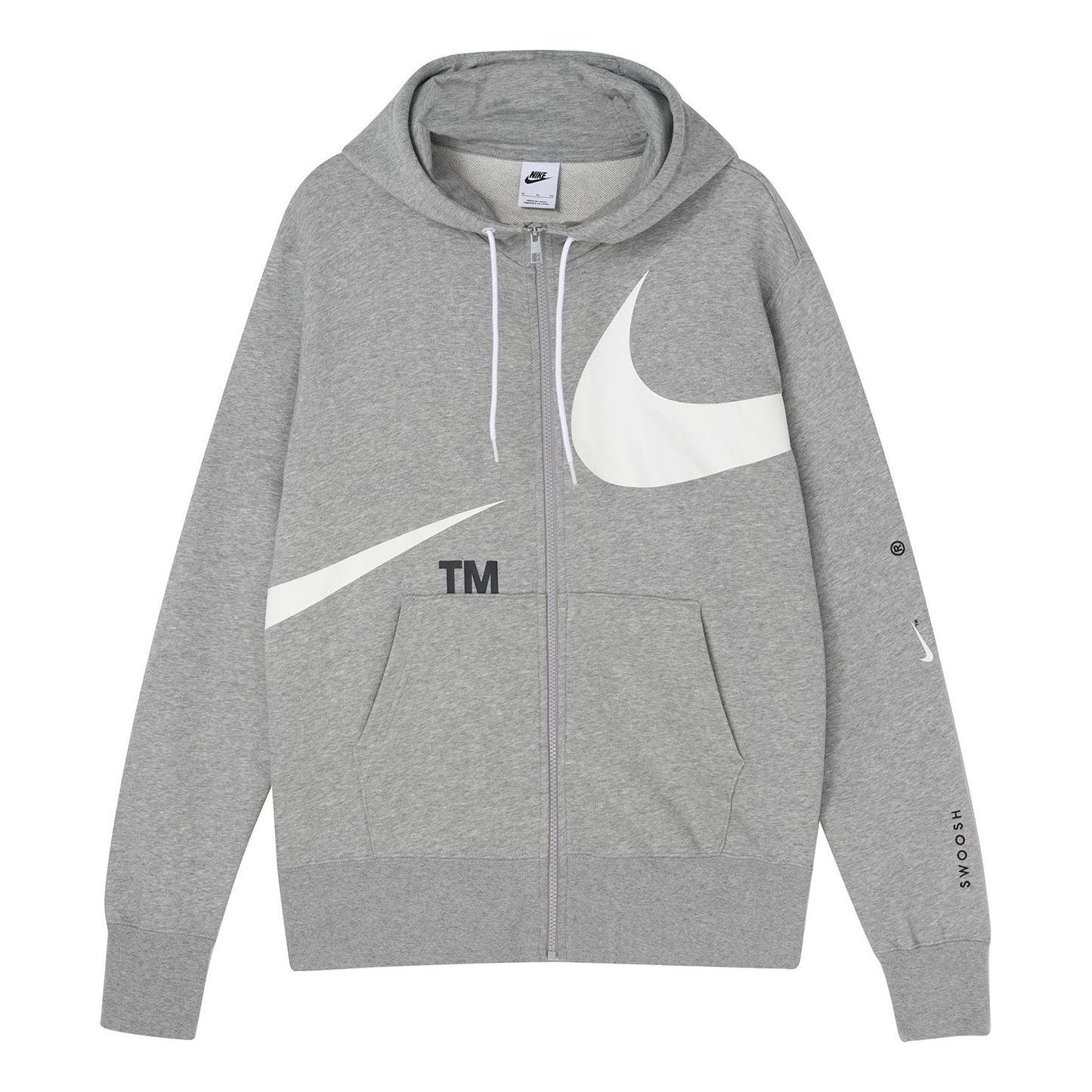 AS Men's Nike Sportswear SWOOSH FZ FT Hoodie DK GREY HEATHER DD6088-063