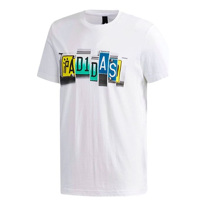 adidas Ss Key City Logo Printing Sports Short Sleeve White DX0641