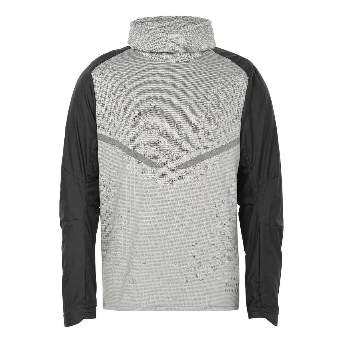 Men's Nike SS22 Colorblock Breathable High Collar Stripe Long Sleeves Black Gray T-Shirt DM4629-010