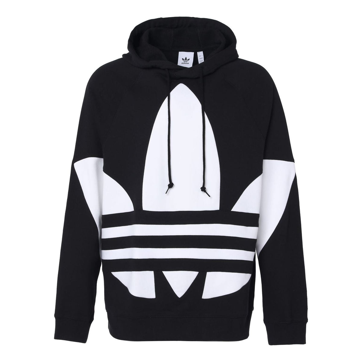 Men's adidas originals Large Logo Drawstring Black Pullover FM9908