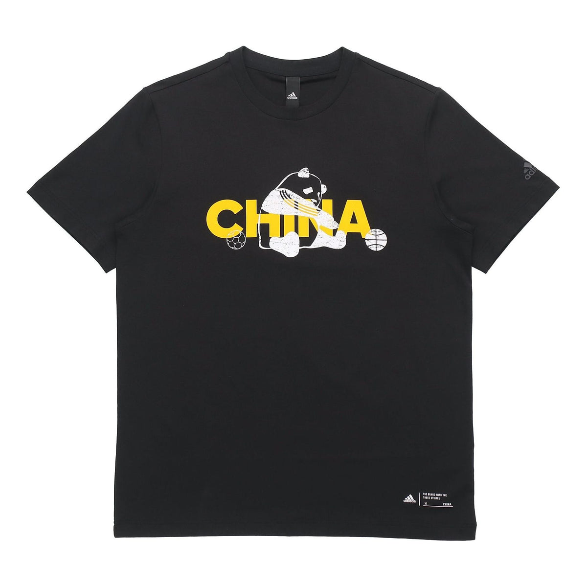 adidas China Tee M 2 Printed Crew Neck Short-sleeved Black GP1856